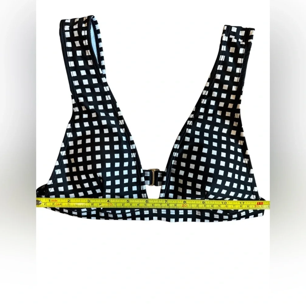 GB Black/White Gingham Bikini‎ Top Removable Pads Women’s Size XS Swimwear